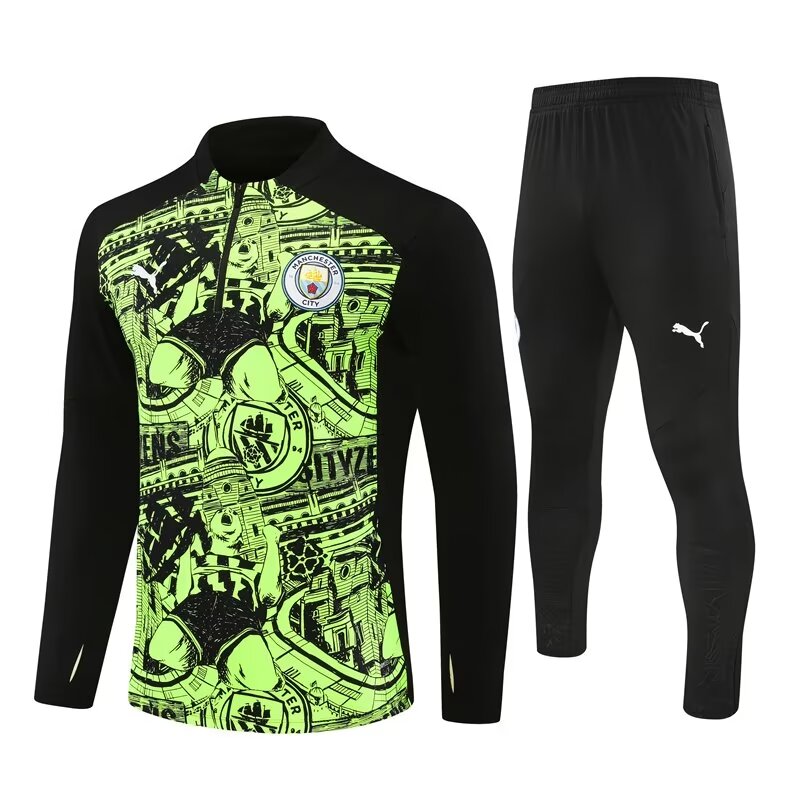 AAA Quality Manchester City 24/25 Tracksuit - Black/Green